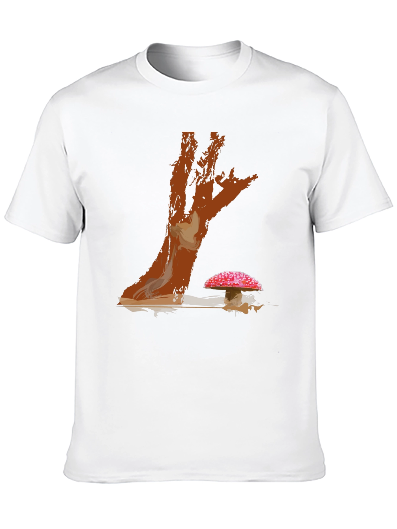 Mushroom Tree Graphic Print Tee - Casual Style