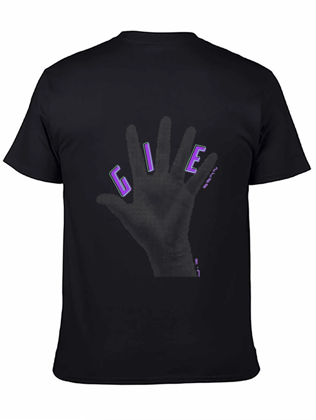 Give Black Graphic T-Shirt - Hand Design