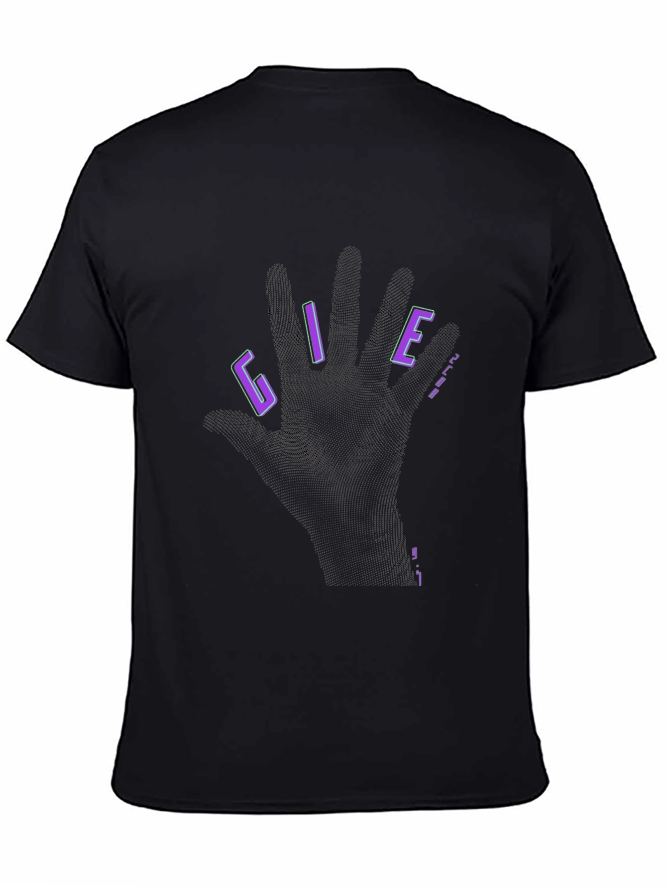 Give Black Graphic T-Shirt - Hand Design
