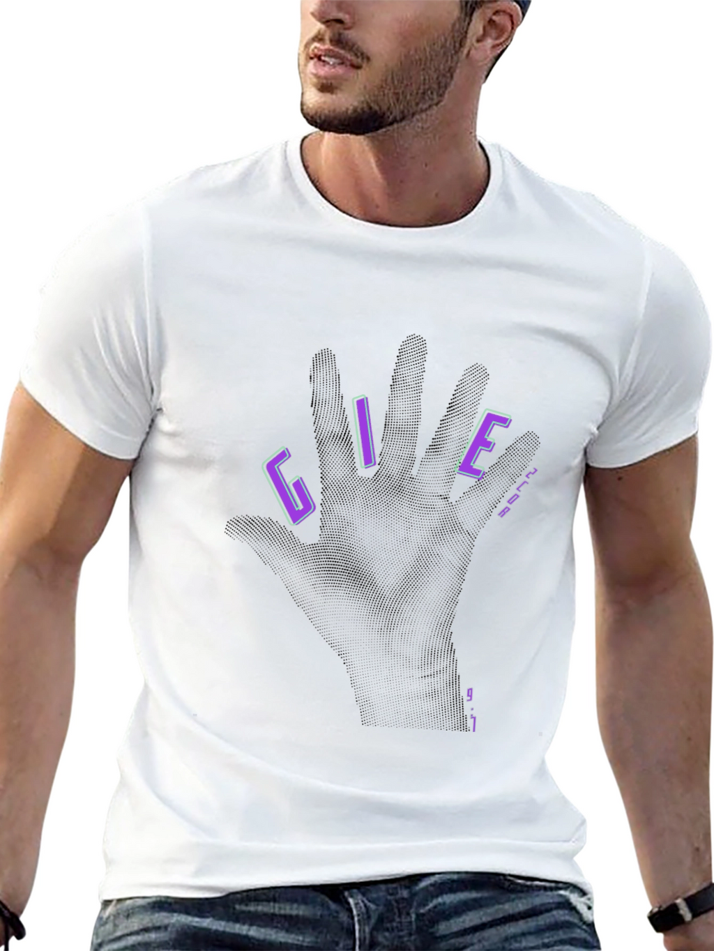 Give Black Graphic T-Shirt - Hand Design