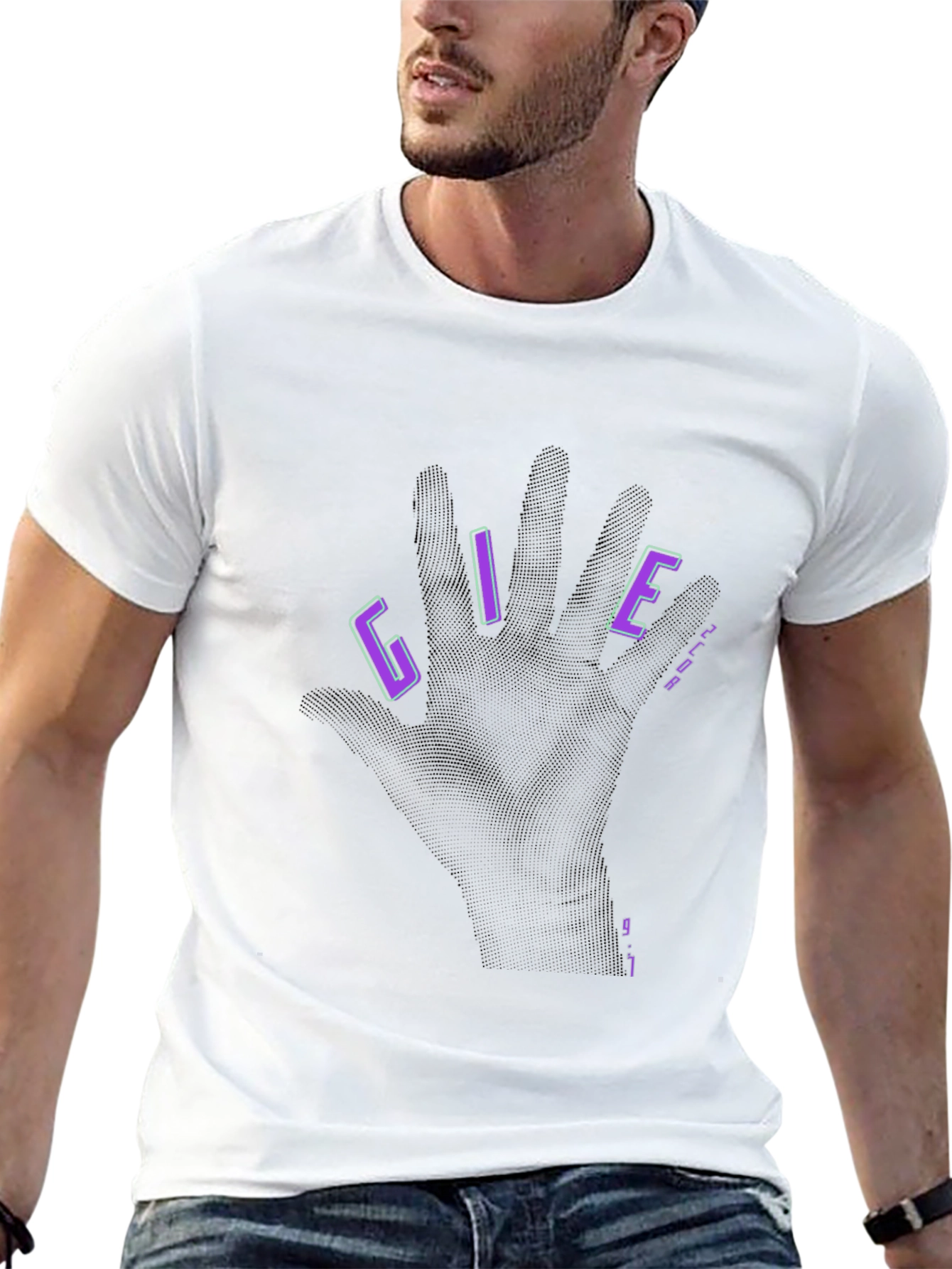 Give Black Graphic T-Shirt - Hand Design