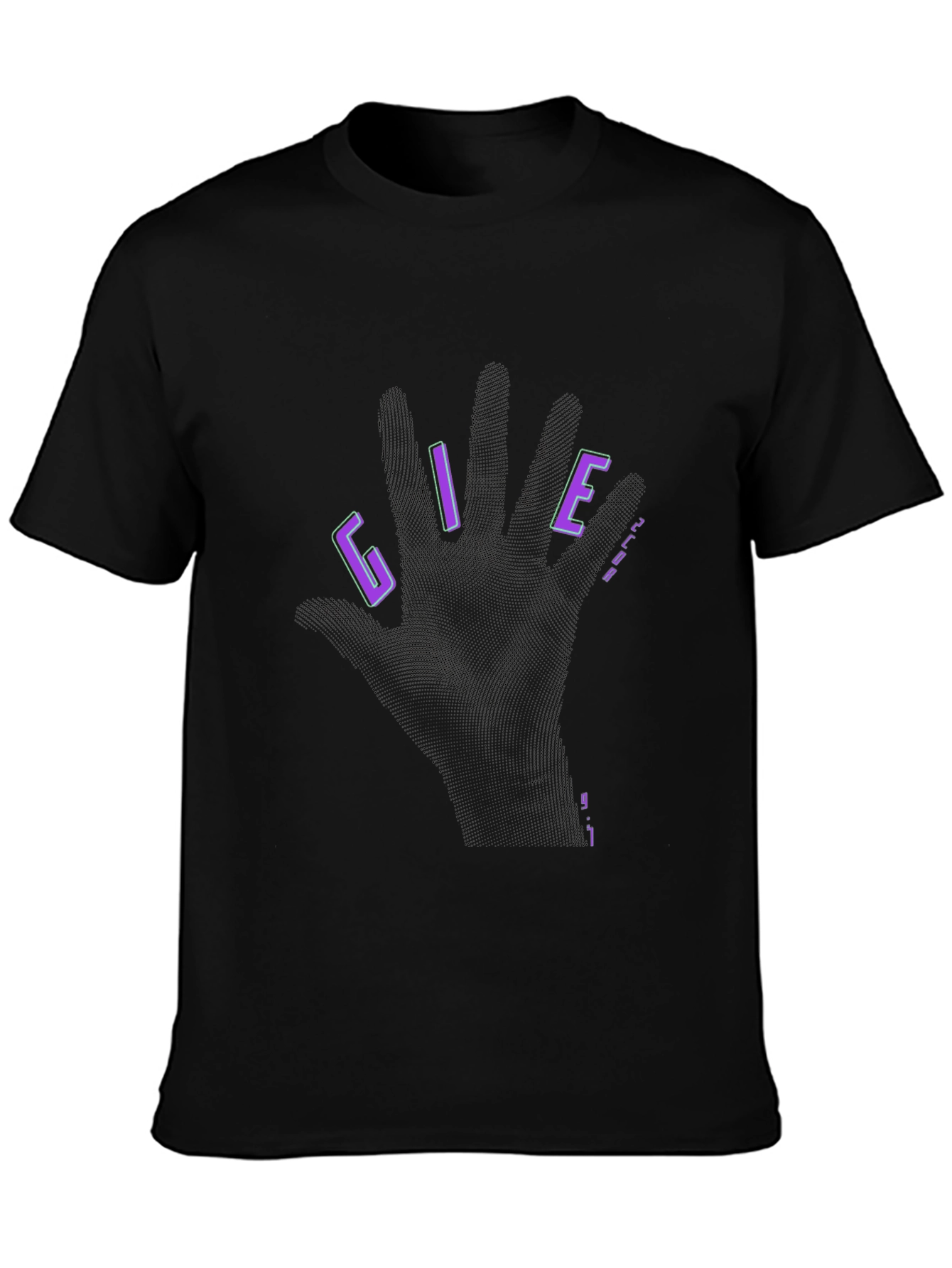 Give Black Graphic T-Shirt - Hand Design