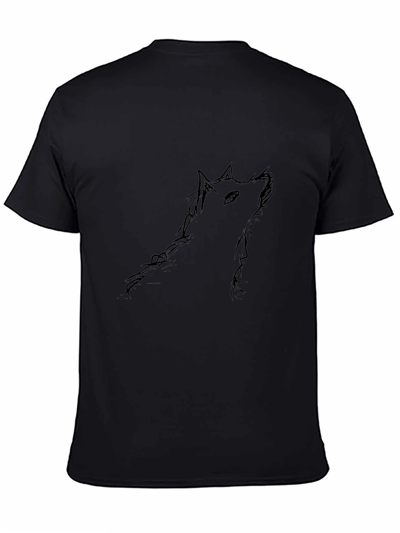 Black Wolf Sketch Mens T-Shirt