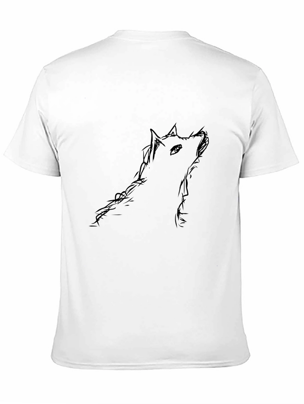 Black Wolf Sketch Mens T-Shirt