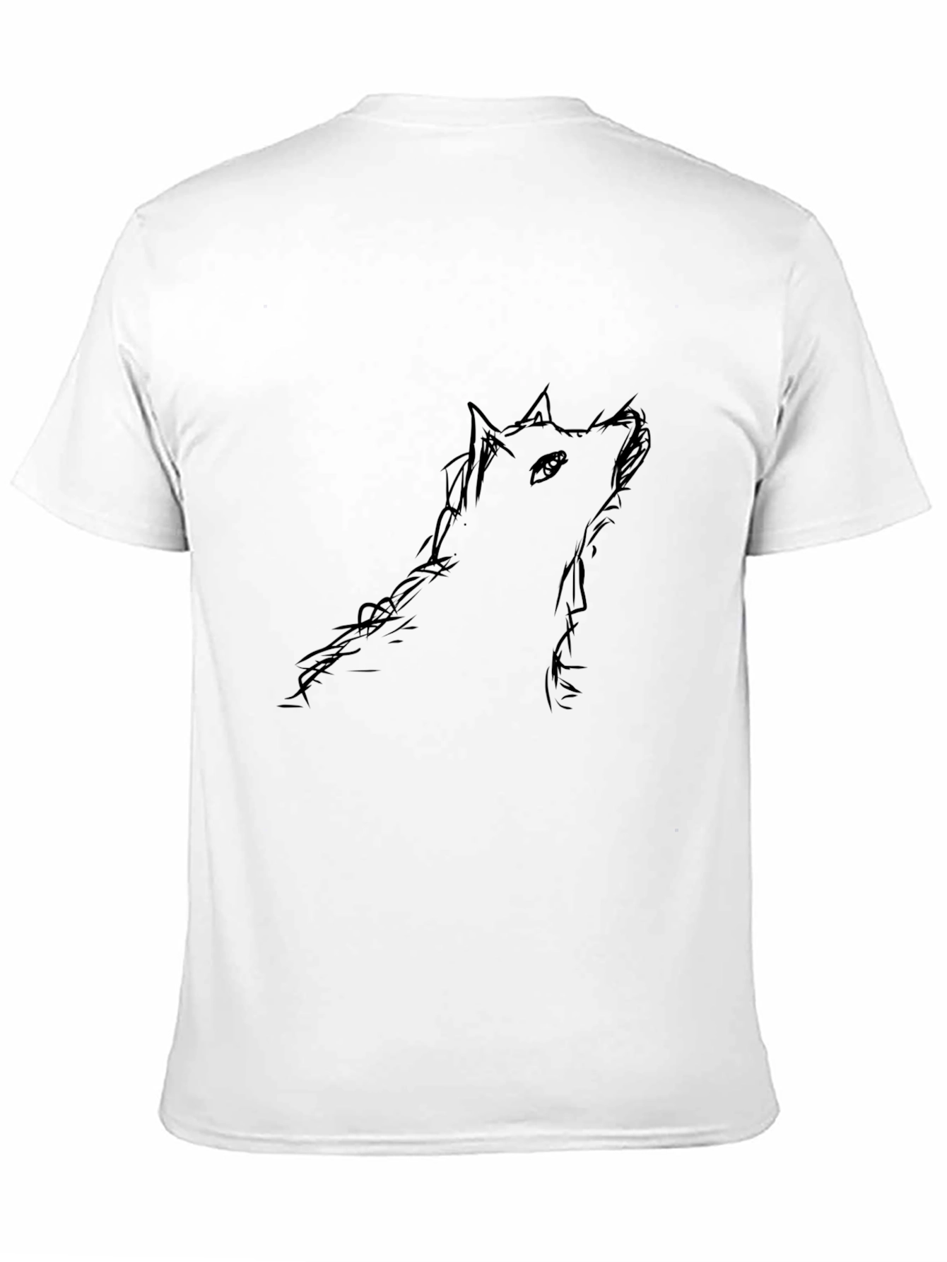 Black Wolf Sketch Mens T-Shirt