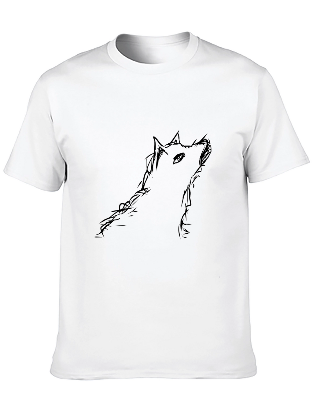Black Wolf Sketch Mens T-Shirt