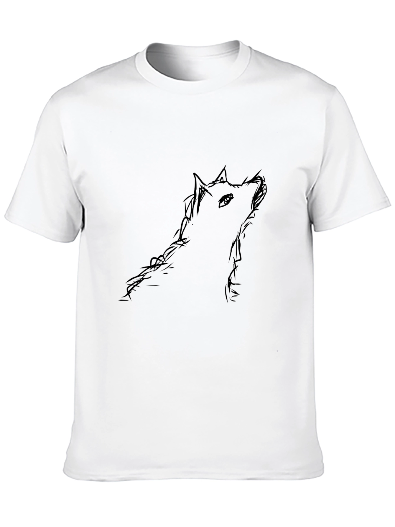 Black Wolf Sketch Mens T-Shirt