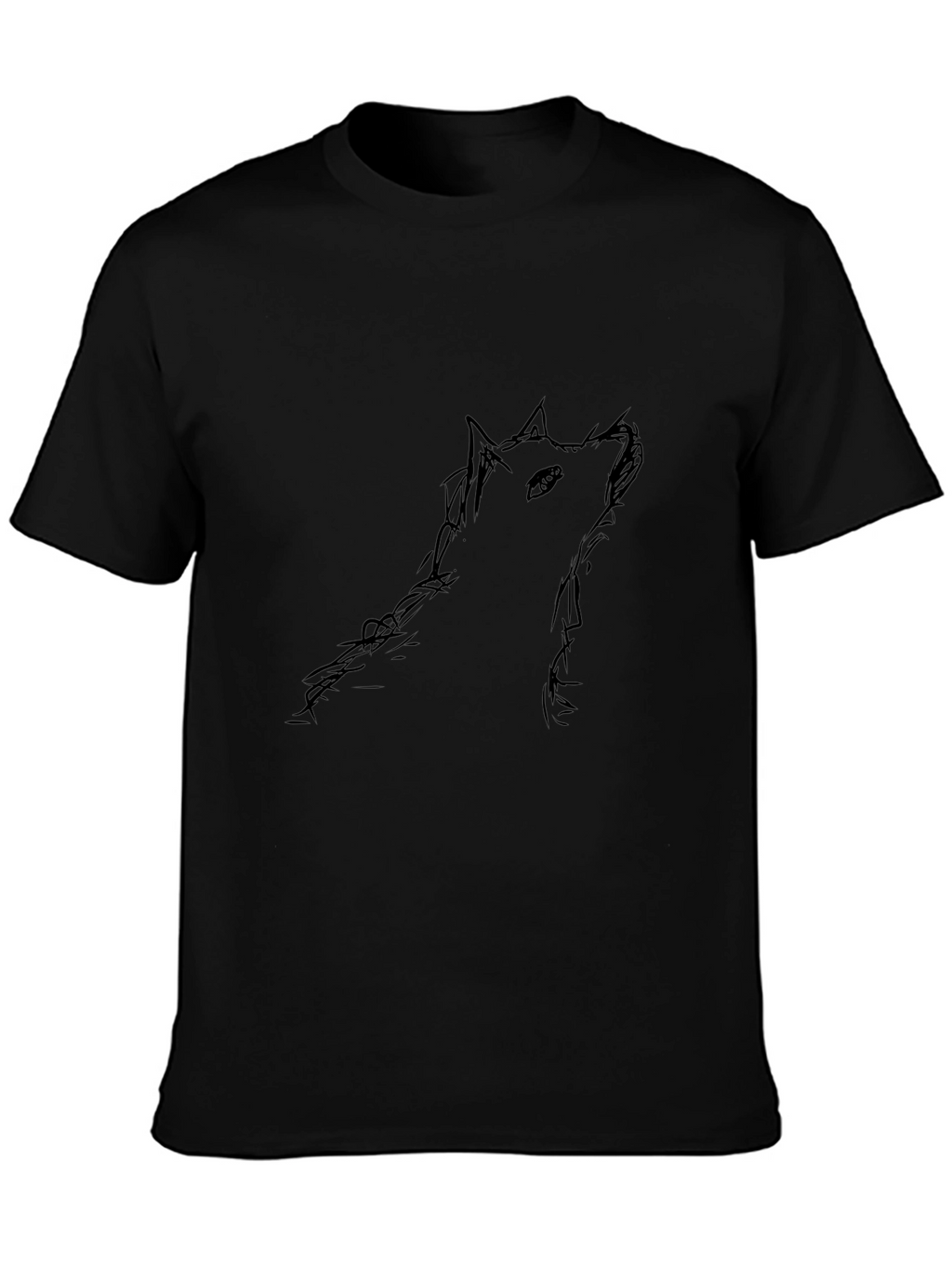 Black Wolf Sketch Mens T-Shirt