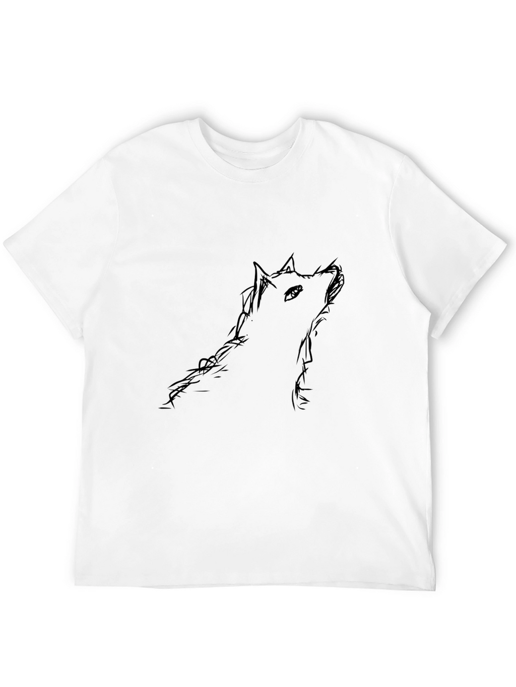 Black Wolf Sketch Mens T-Shirt