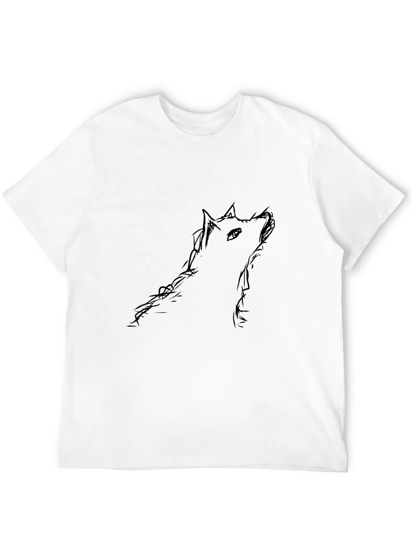 Black Wolf Sketch Mens T-Shirt