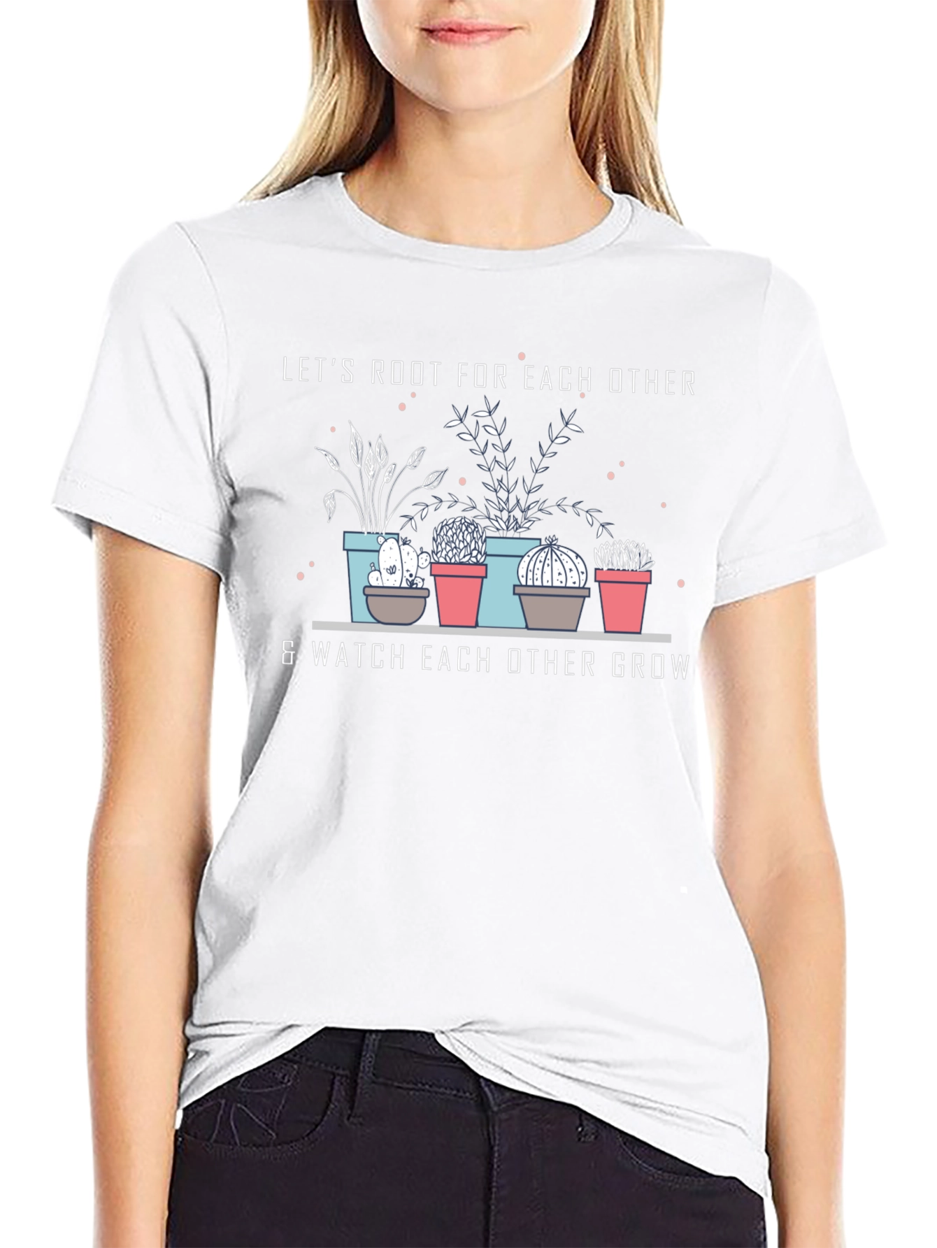 Lets Root For Each Other Black Graphic T-Shirt