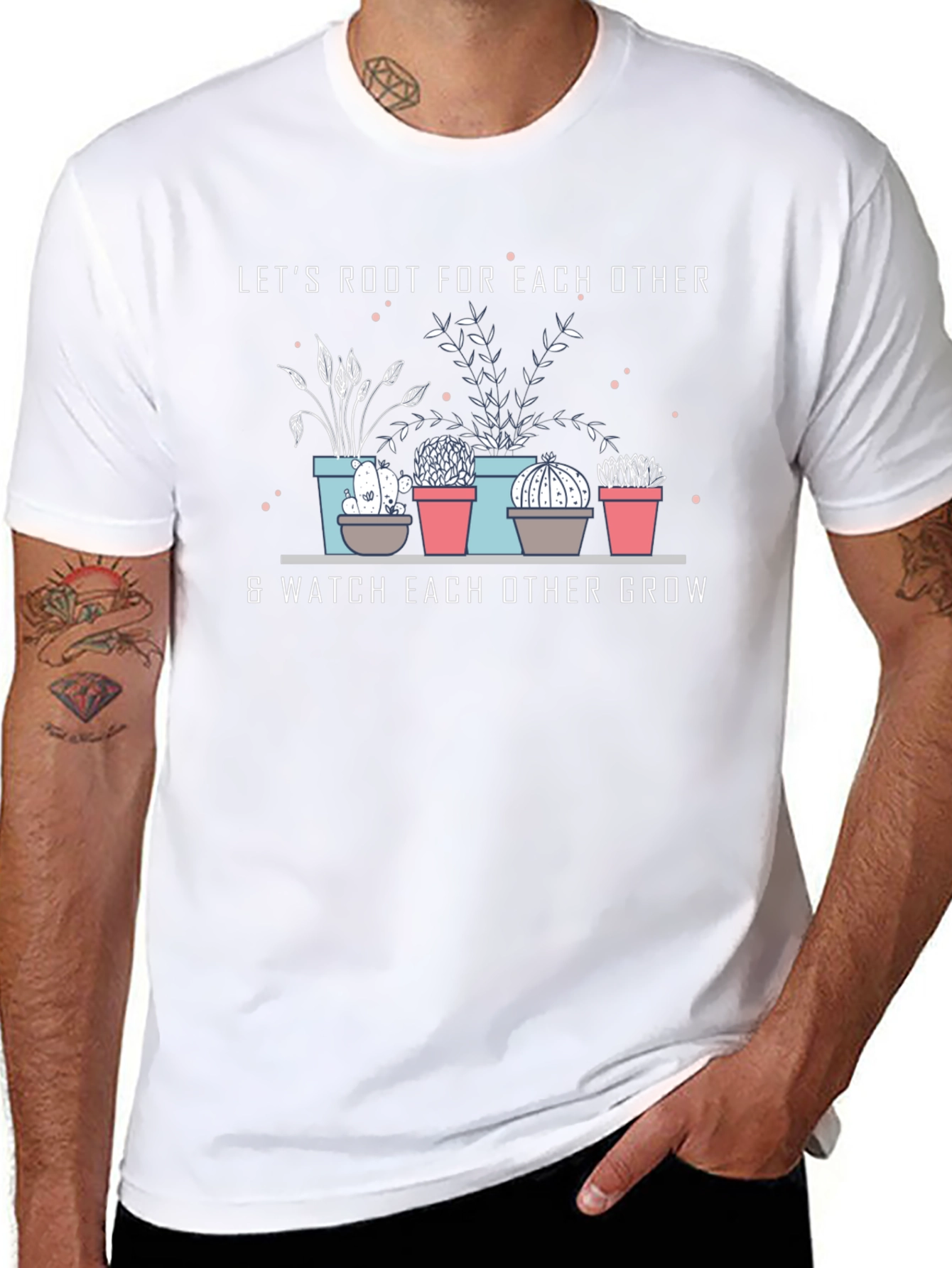 Lets Root For Each Other Black Graphic T-Shirt
