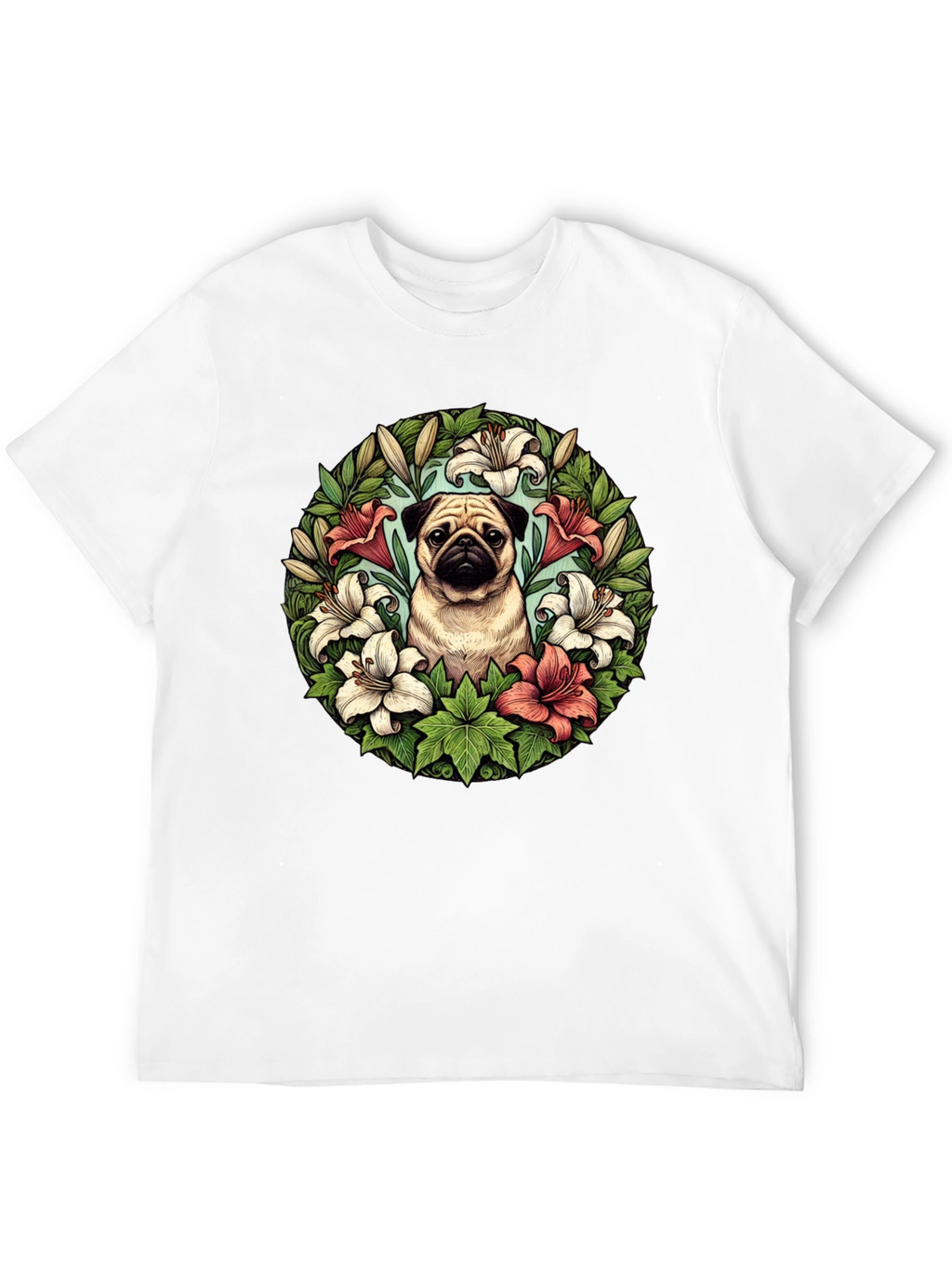 Pug and Lily Floral T-Shirt