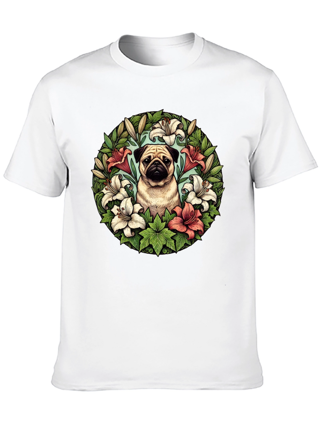 Pug and Lily Floral T-Shirt