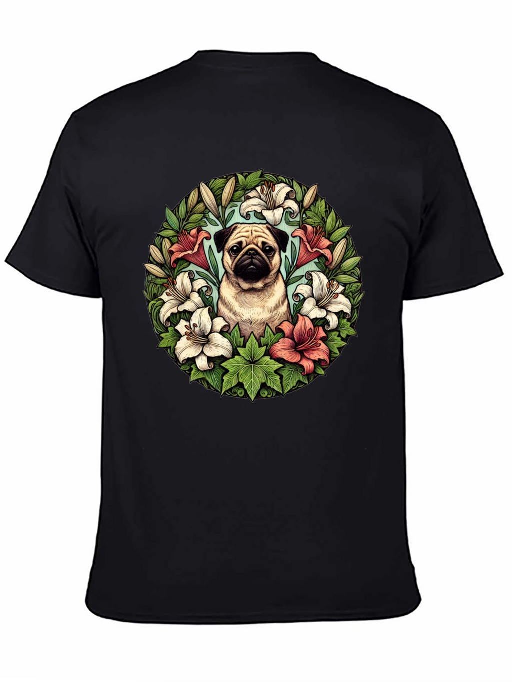 Pug and Lily Floral T-Shirt