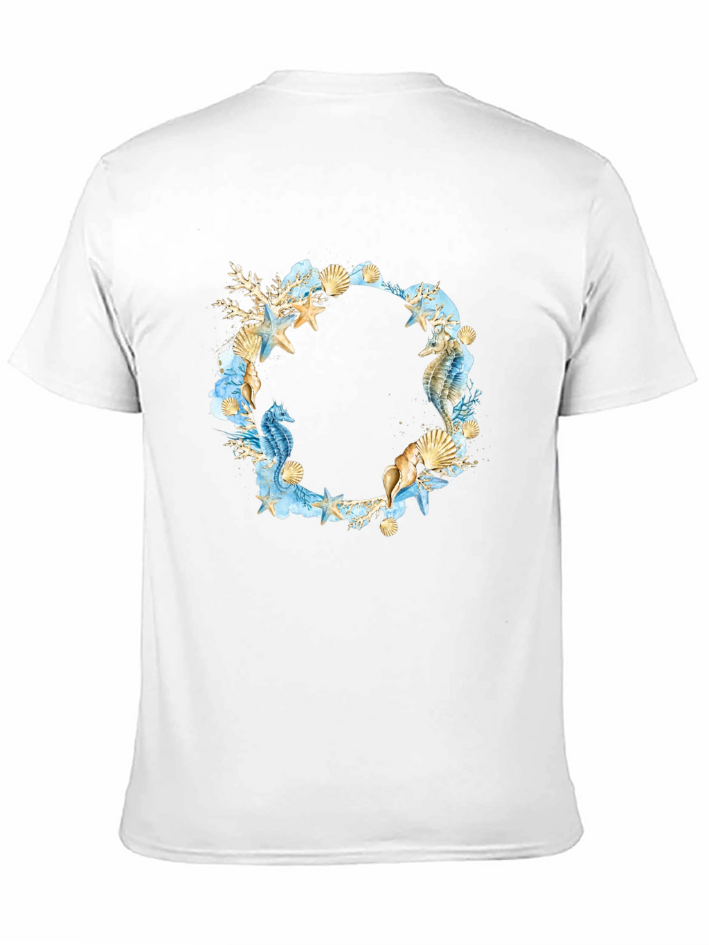 Sea Life Wreath Black T-Shirt