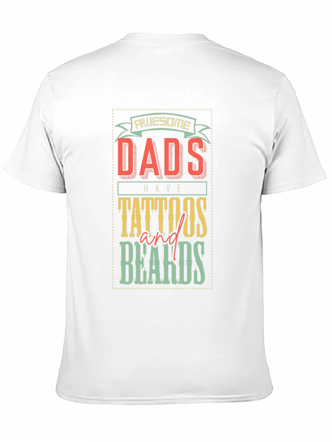 Awesome Dads Tattoos Beards Graphic T-Shirt