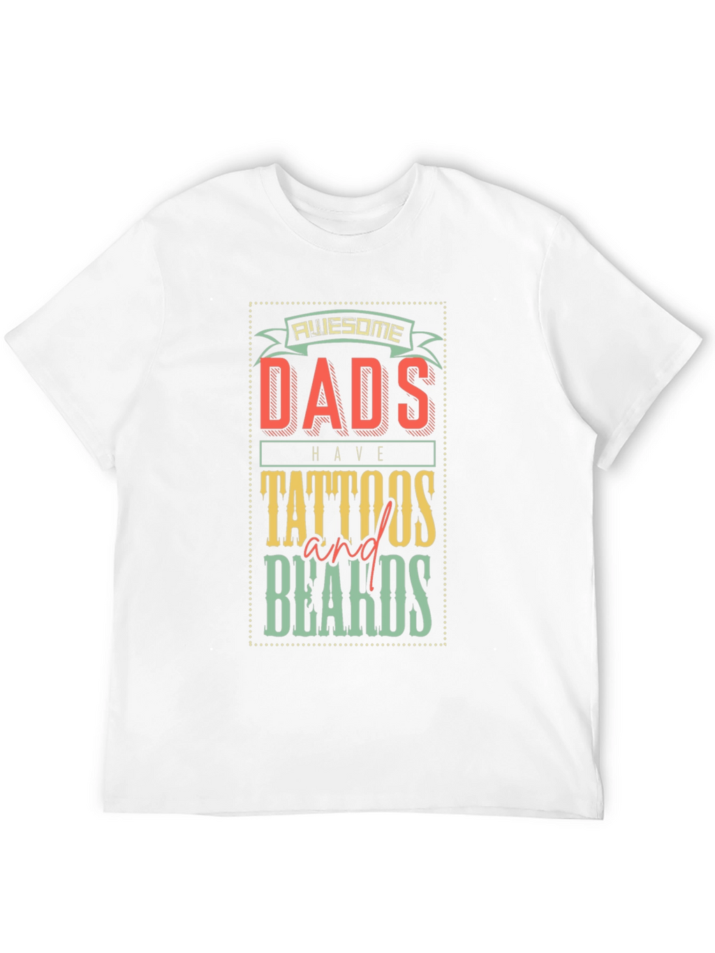 Awesome Dads Tattoos Beards Graphic T-Shirt