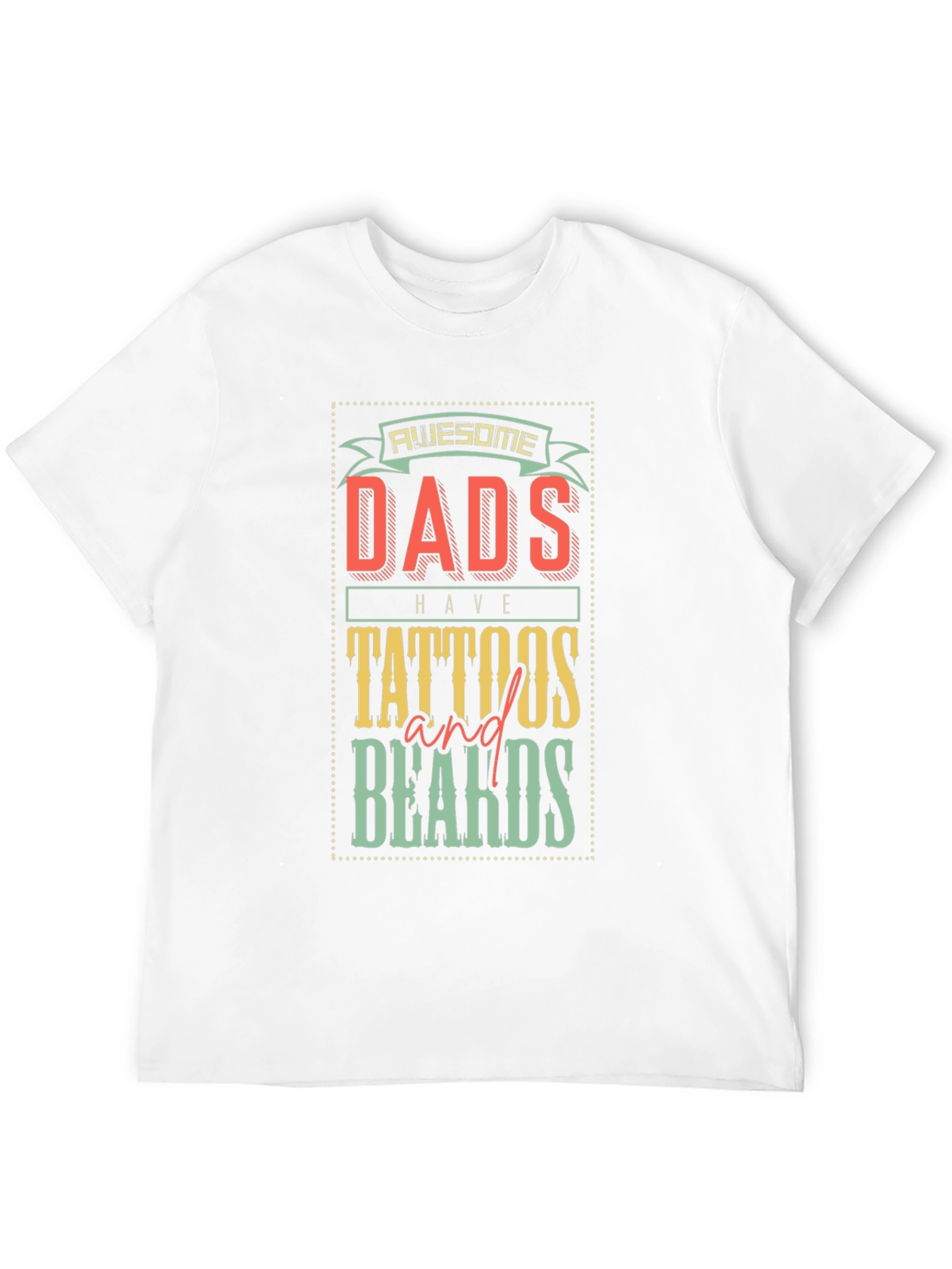 Awesome Dads Tattoos Beards Graphic T-Shirt