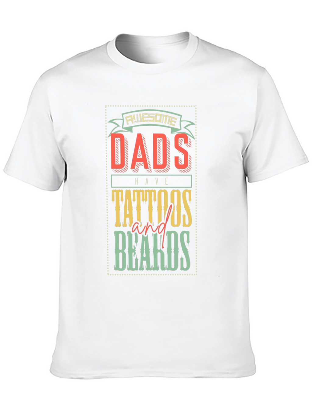 Awesome Dads Tattoos Beards Graphic T-Shirt