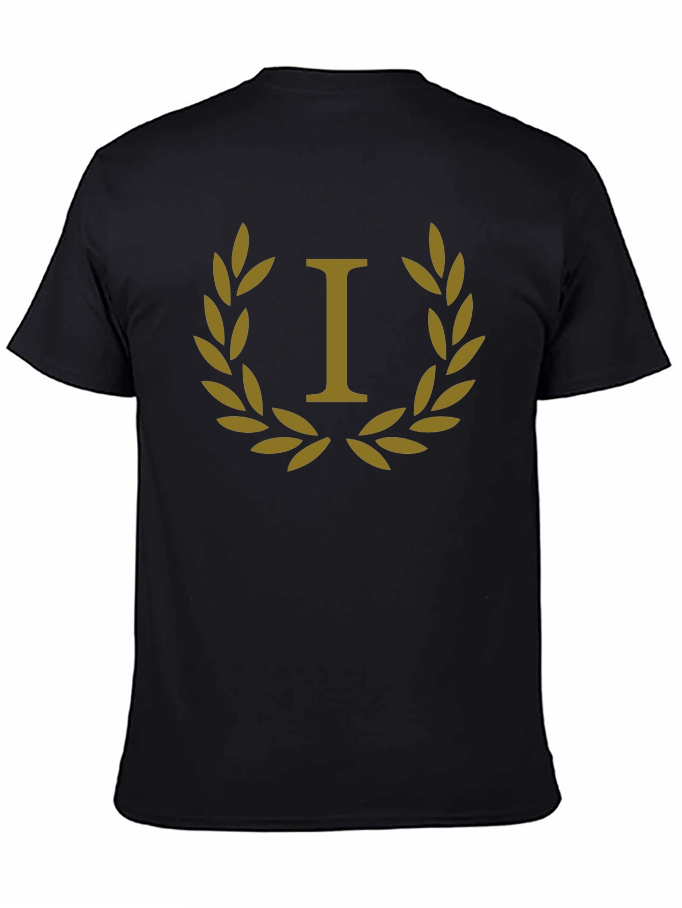 Laurel Wreath Initial I T-Shirt - Elegant & Stylish