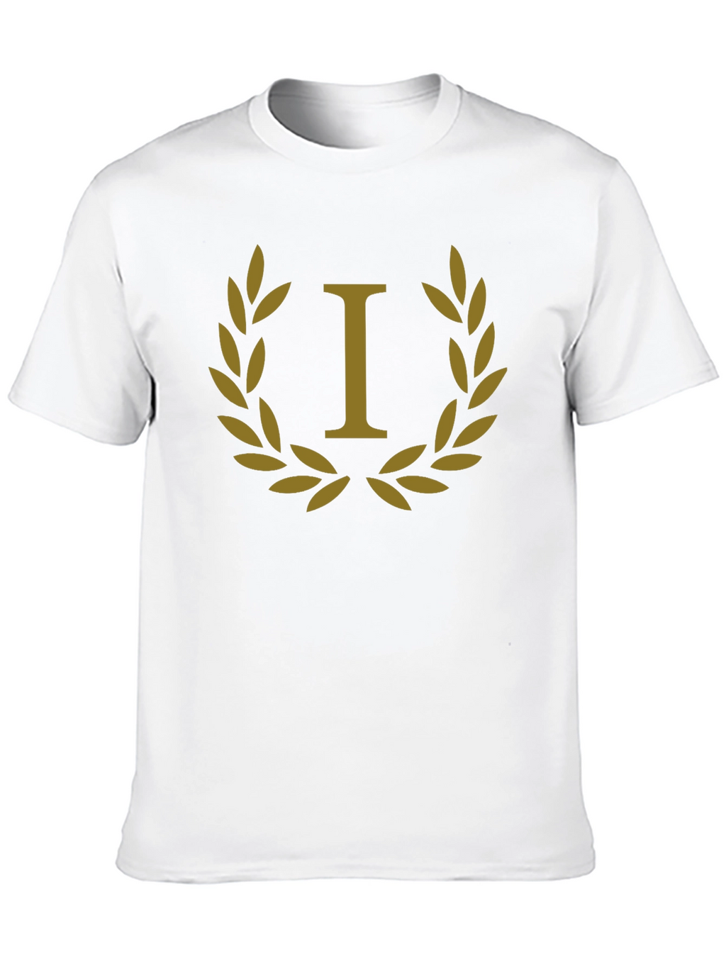 Laurel Wreath Initial I T-Shirt - Elegant & Stylish
