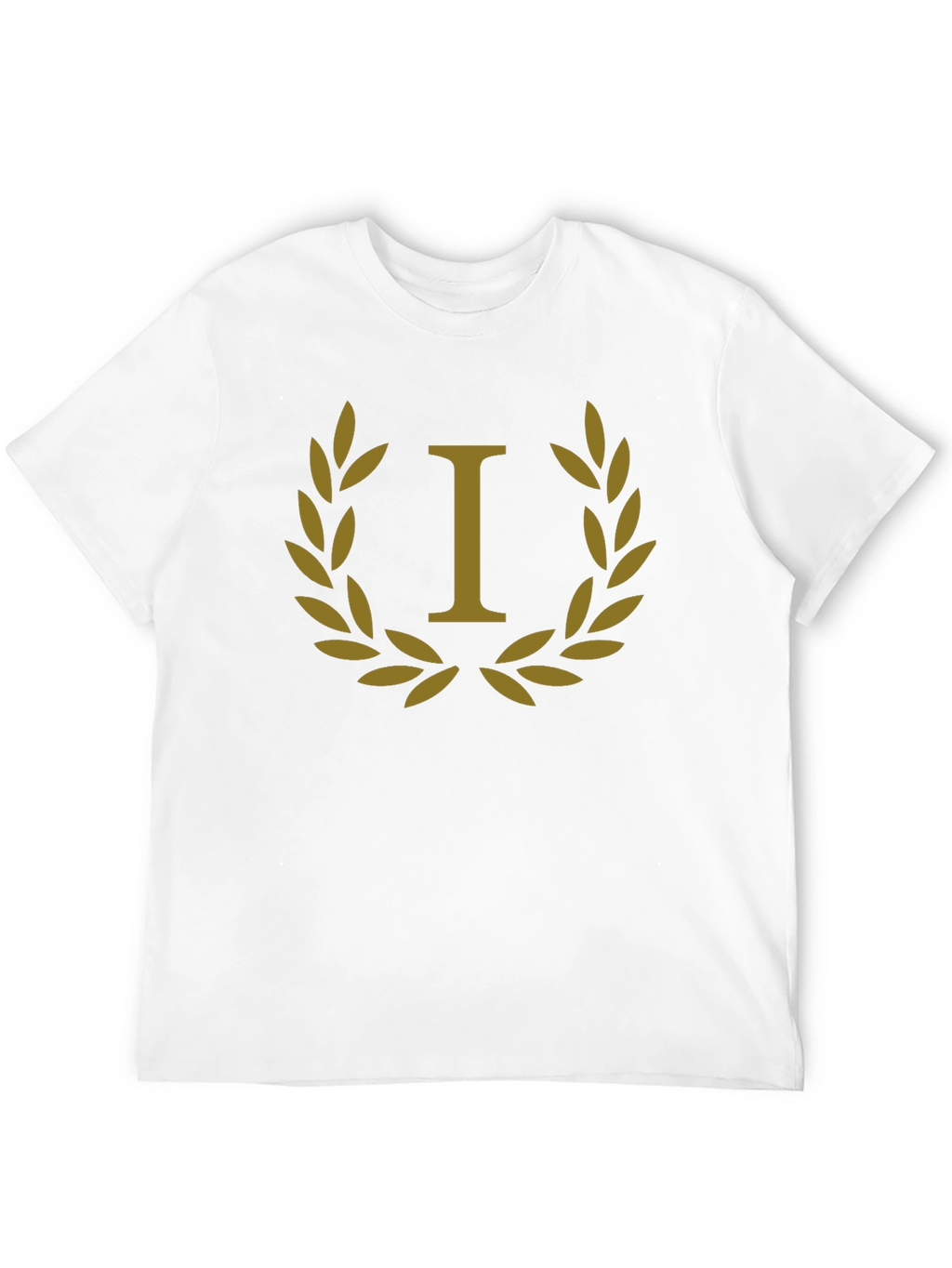Laurel Wreath Initial I T-Shirt - Elegant & Stylish