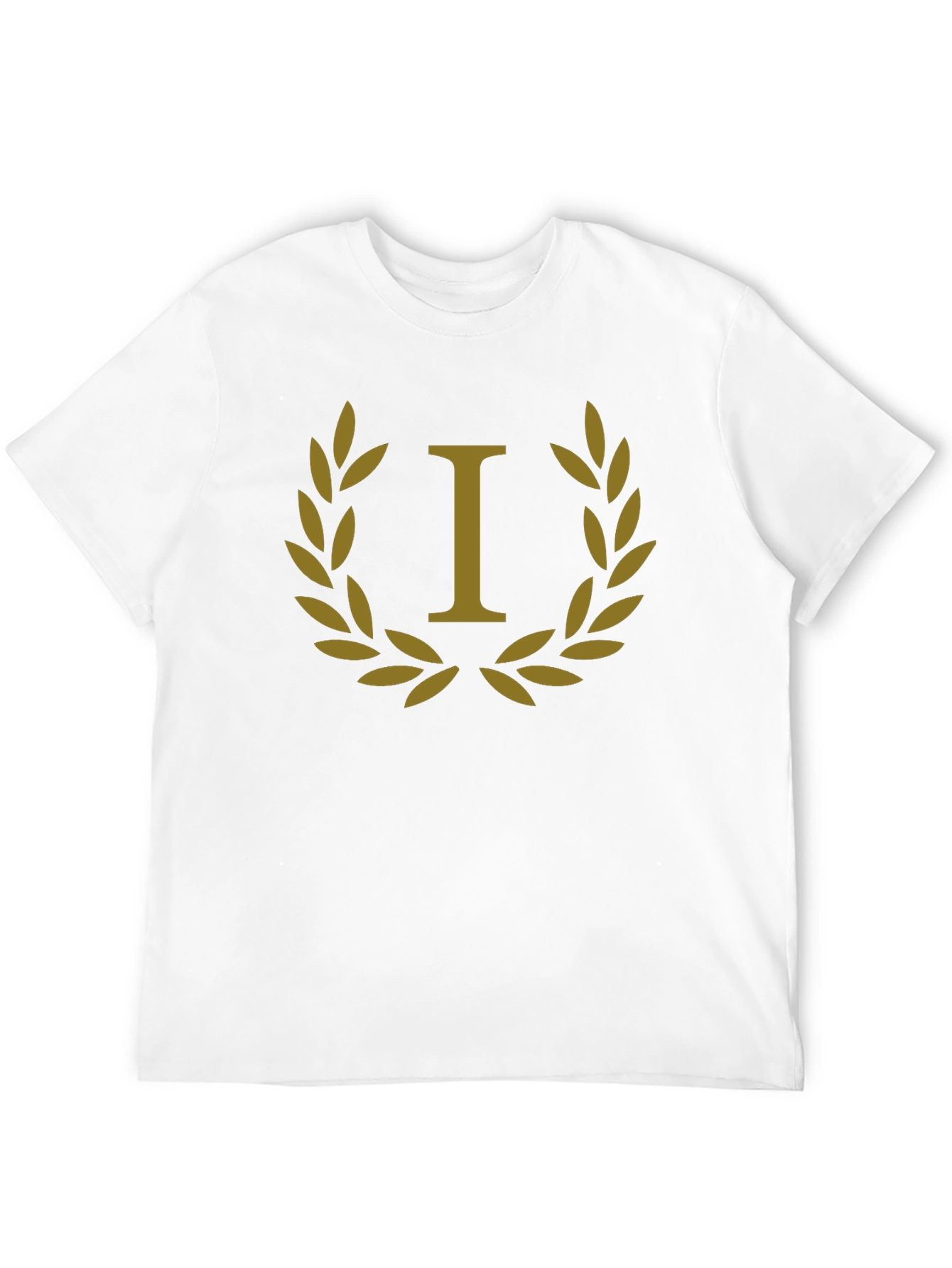 Laurel Wreath Initial I T-Shirt - Elegant & Stylish