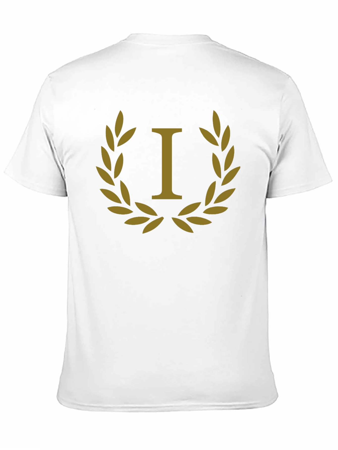 Laurel Wreath Initial I T-Shirt - Elegant & Stylish