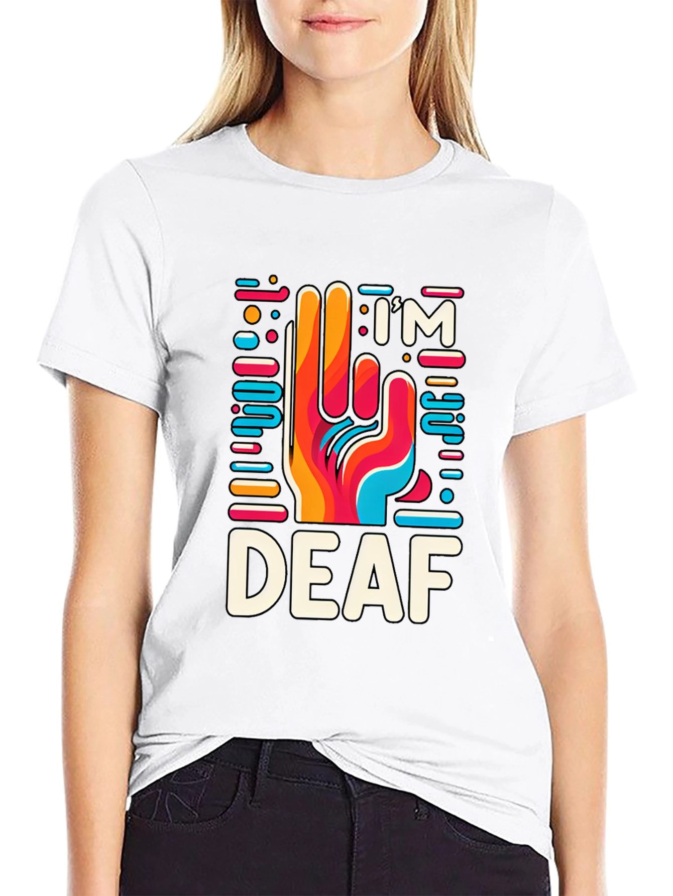 Im Deaf T-Shirt - Colorful Hand Design