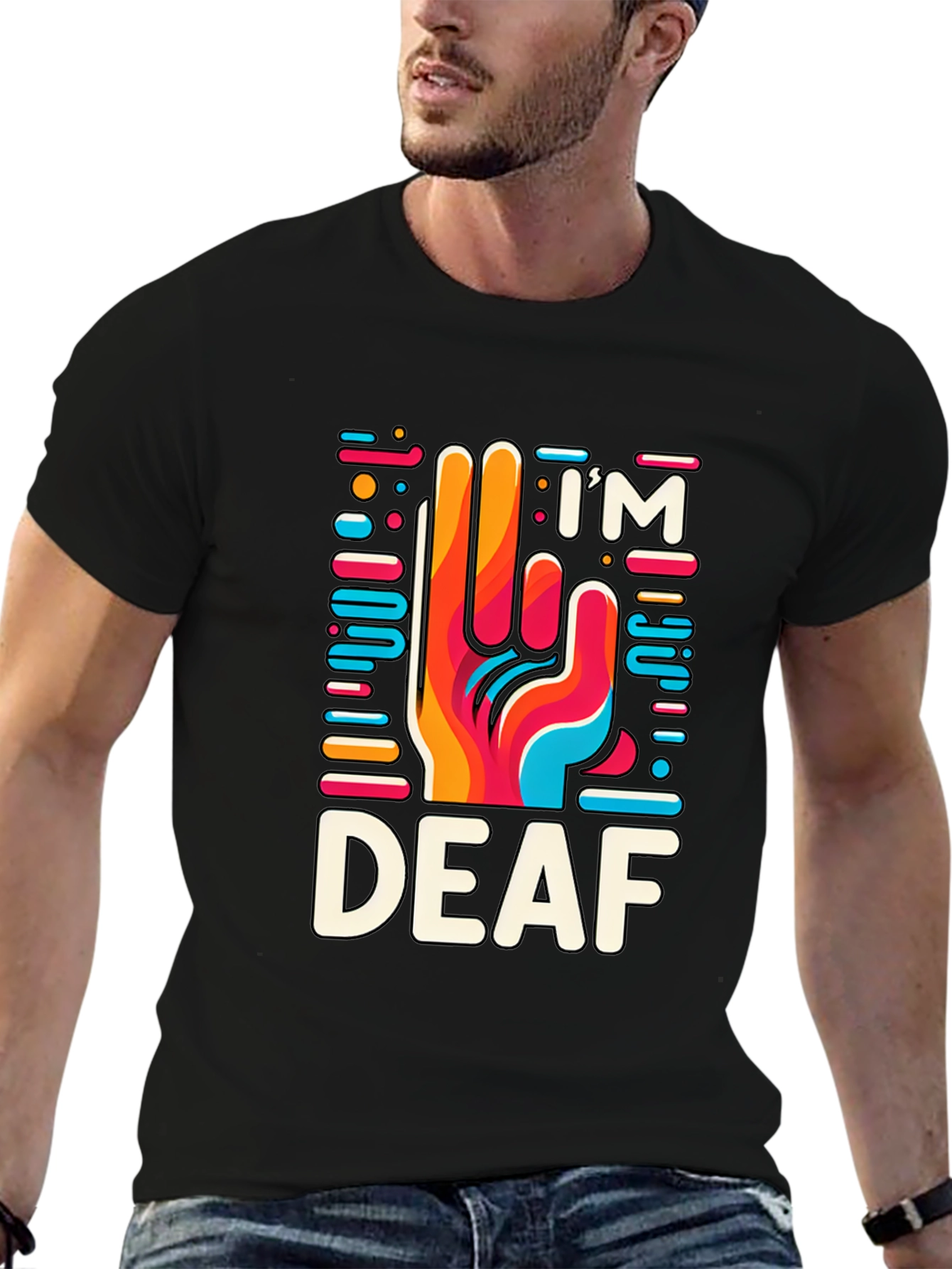 Im Deaf T-Shirt - Colorful Hand Design