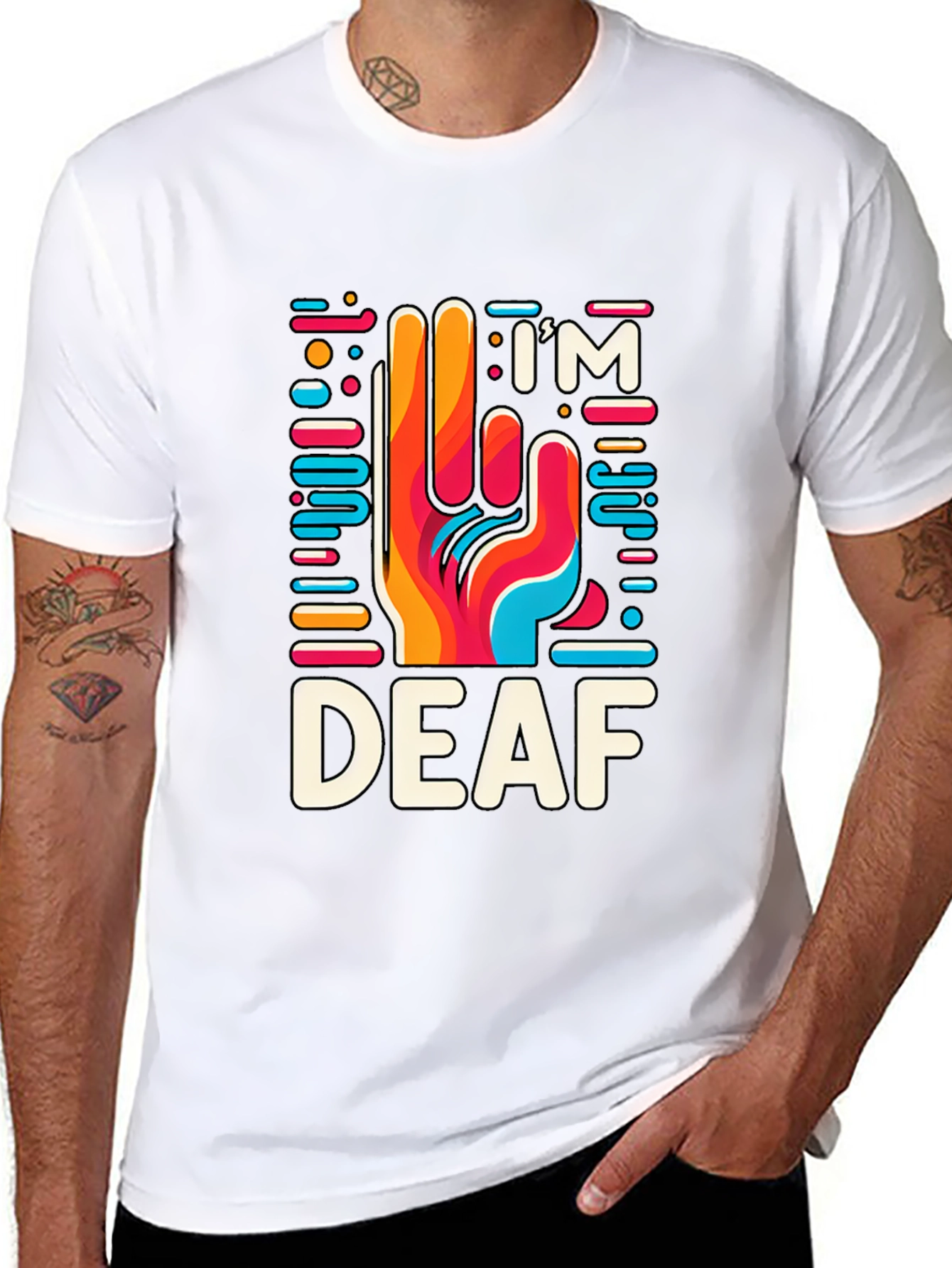 Im Deaf T-Shirt - Colorful Hand Design