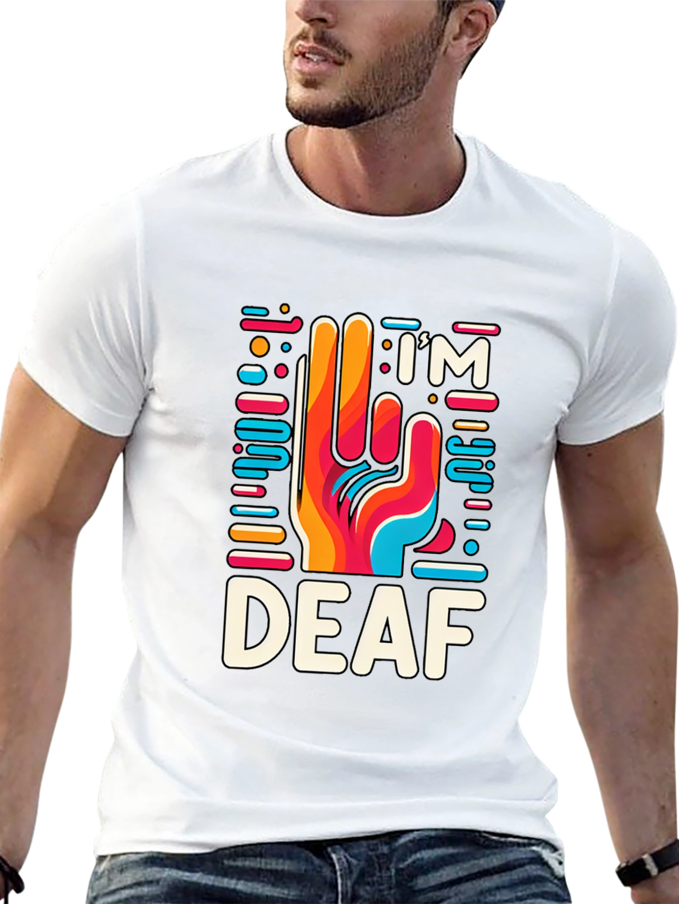 Im Deaf T-Shirt - Colorful Hand Design