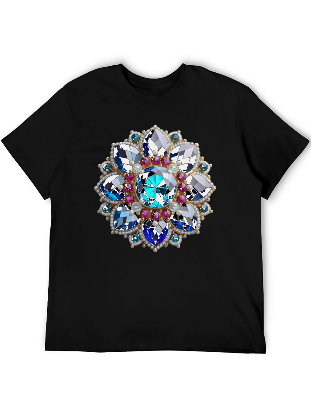 Jeweled Blossom Graphic Tee - Statement Style