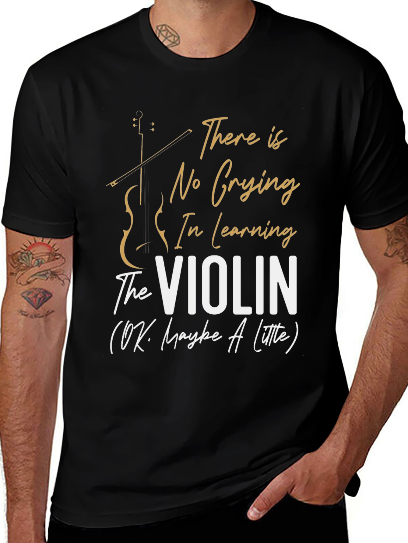 Funny Violinist T-Shirt - No Crying In Violin