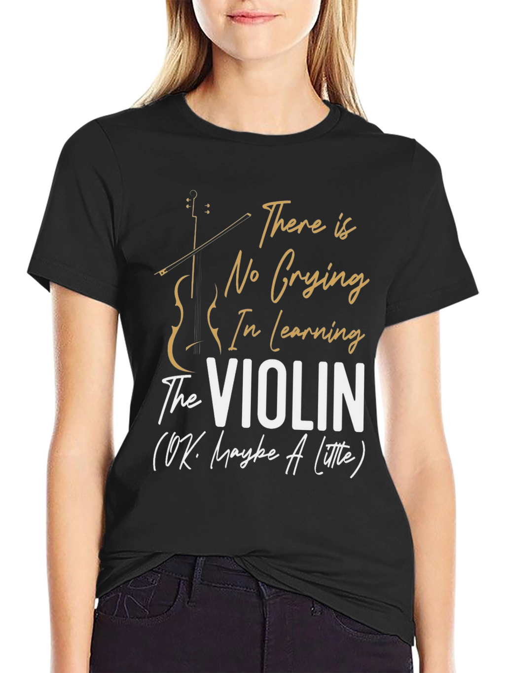 Funny Violinist T-Shirt - No Crying In Violin