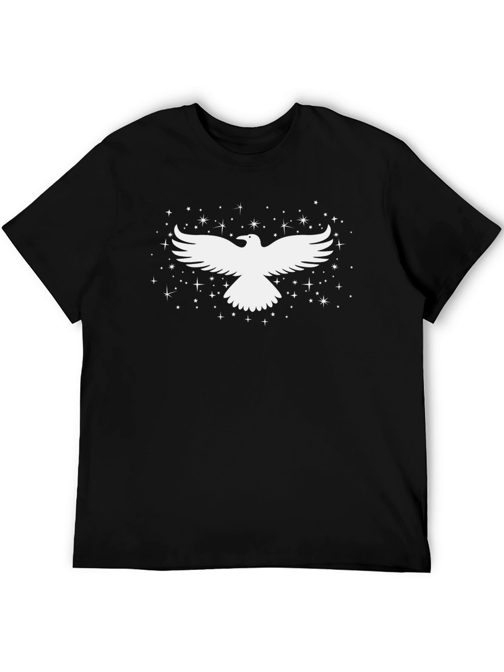Raven Tee - Black Cotton Blend with Starry Design