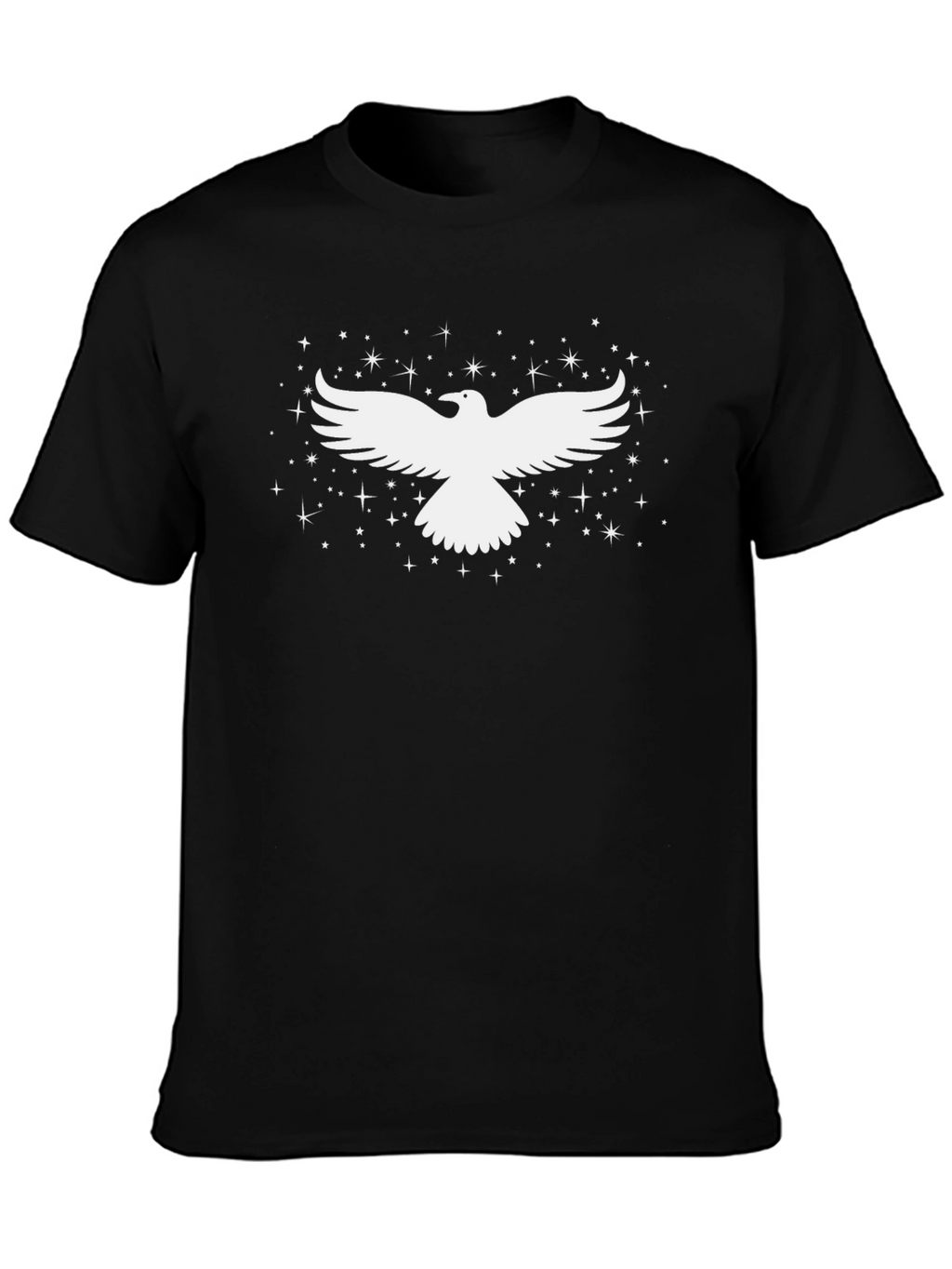 Raven Tee - Black Cotton Blend with Starry Design