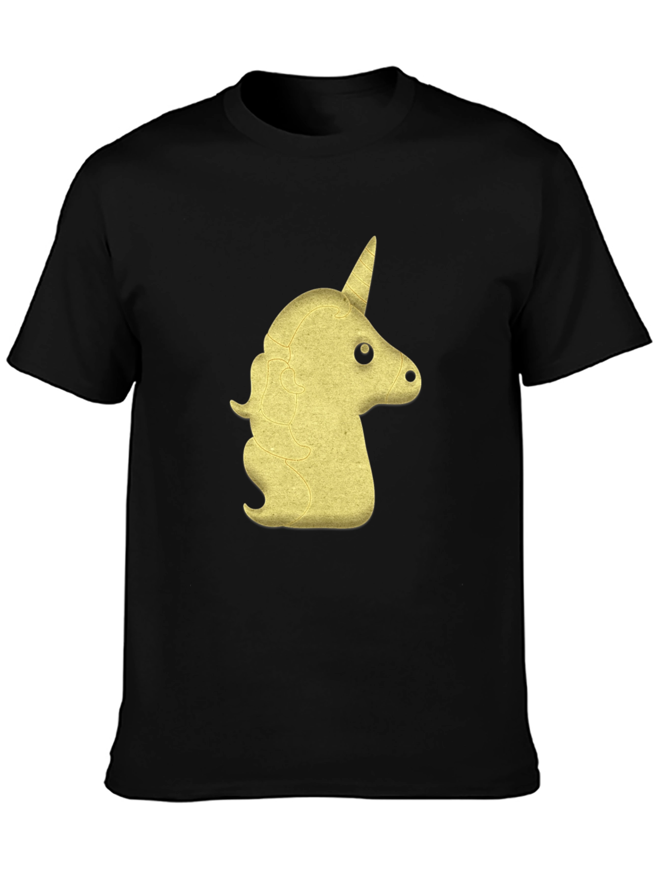 Golden Unicorn Graphic Tee - Black Cotton Comfort