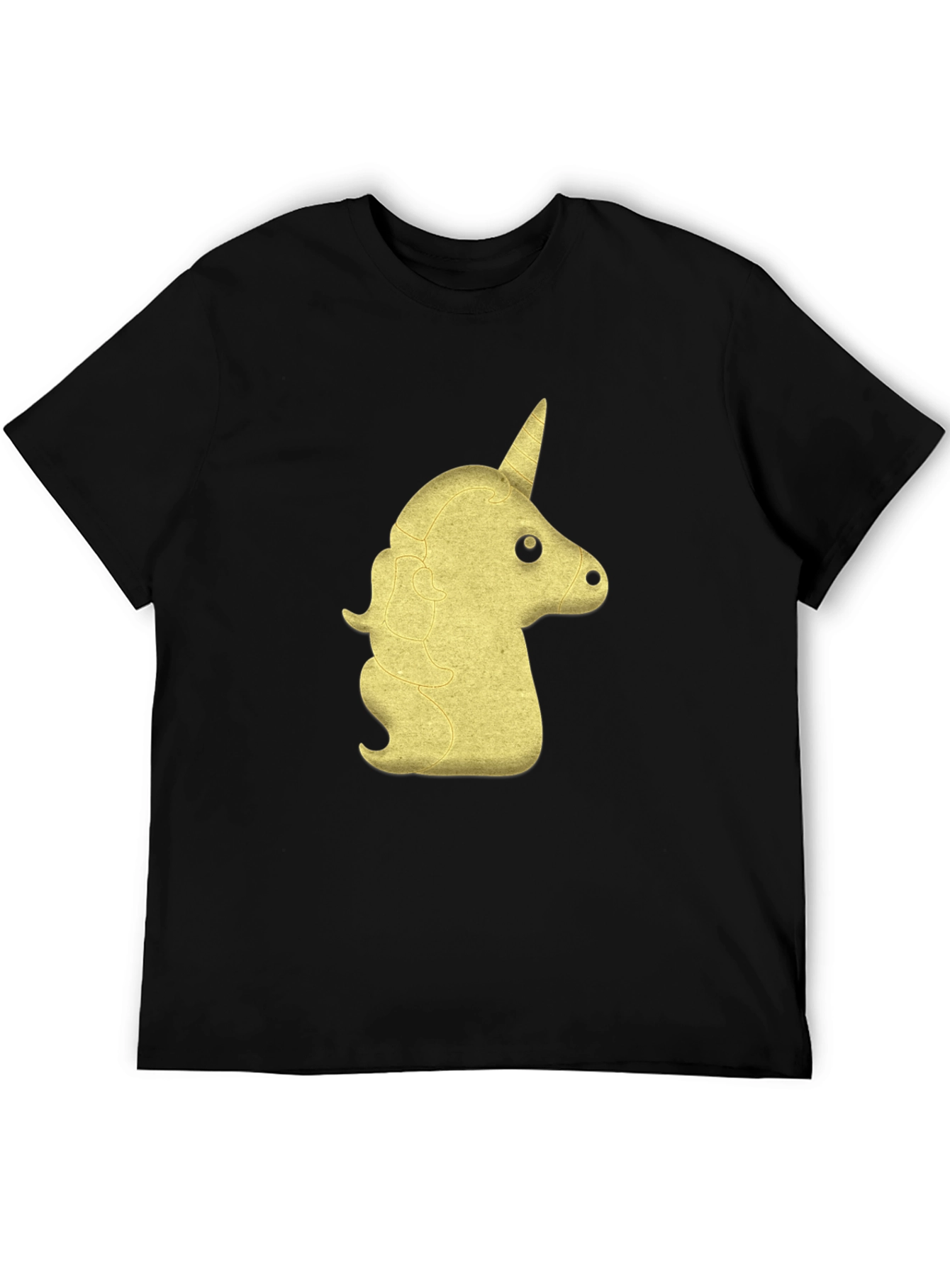 Golden Unicorn Graphic Tee - Black Cotton Comfort