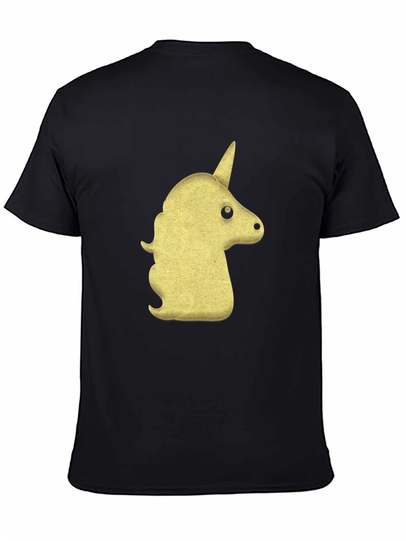 Golden Unicorn Graphic Tee - Black Cotton Comfort