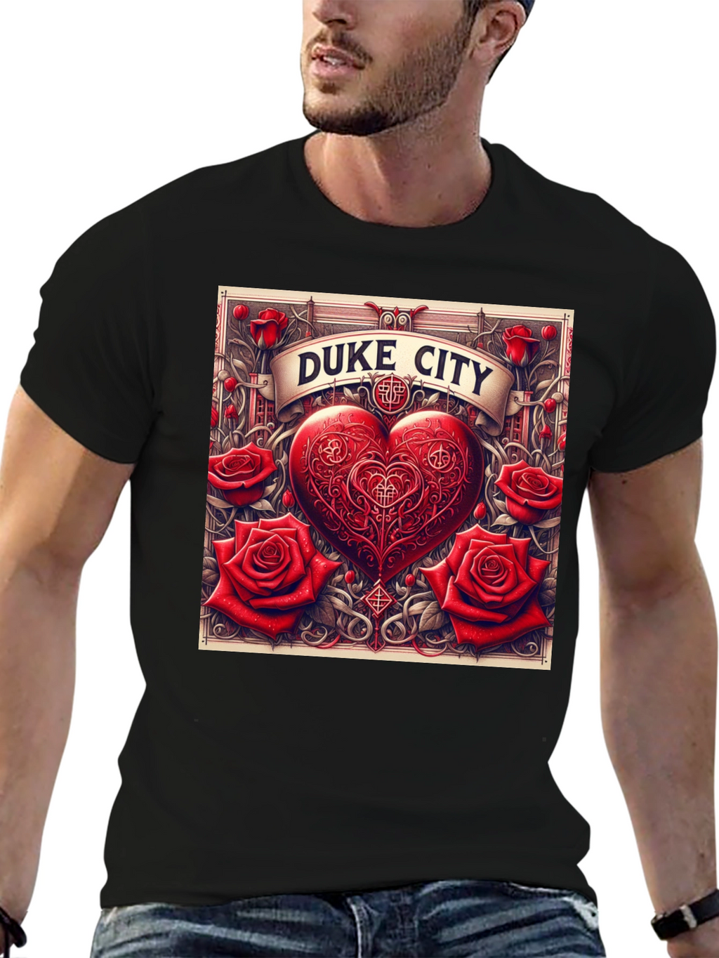 Duke City Heart & Roses Graphic Tee