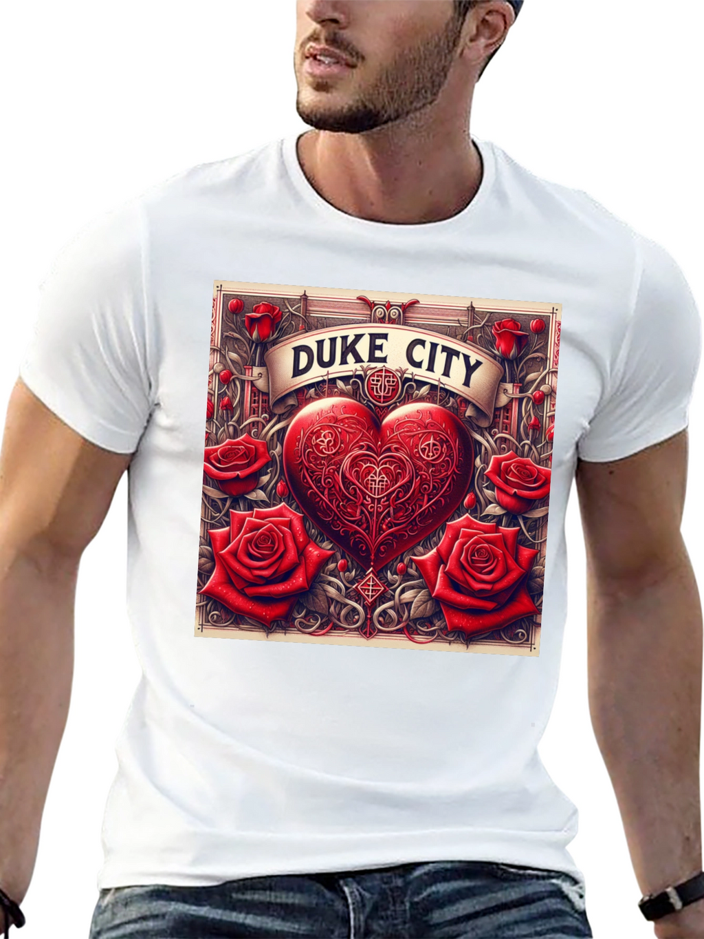 Duke City Heart & Roses Graphic Tee