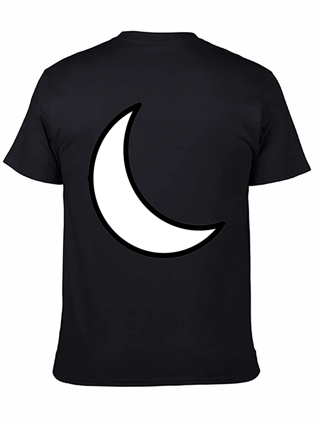 Crescent Moon Graphic Tee - Black Cotton T-Shirt