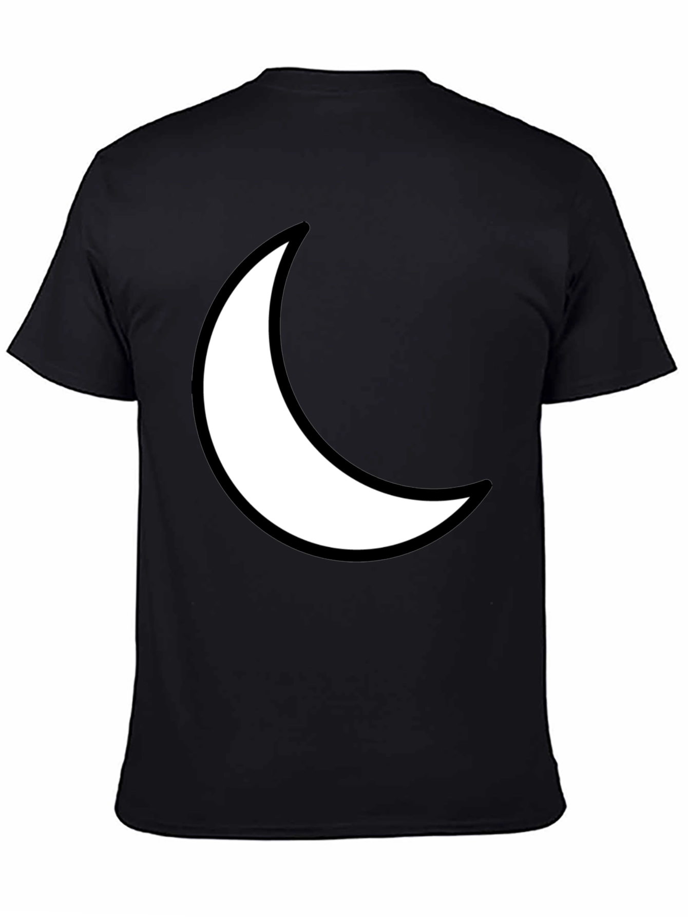 Crescent Moon Graphic Tee - Black Cotton T-Shirt