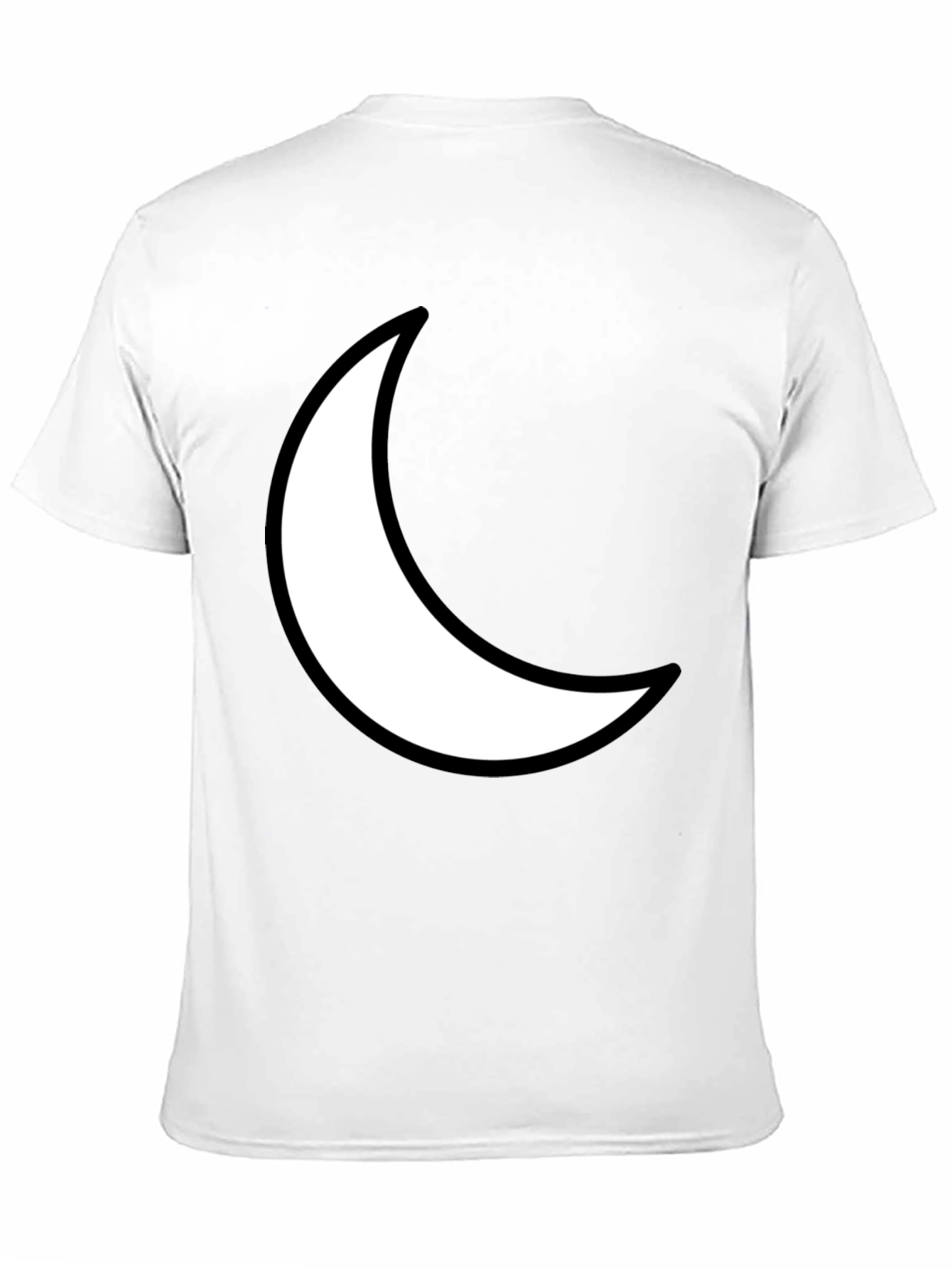 Crescent Moon Graphic Tee - Black Cotton T-Shirt