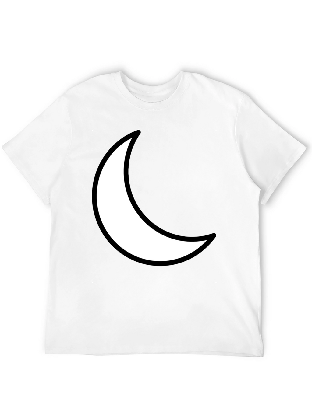 Crescent Moon Graphic Tee - Black Cotton T-Shirt