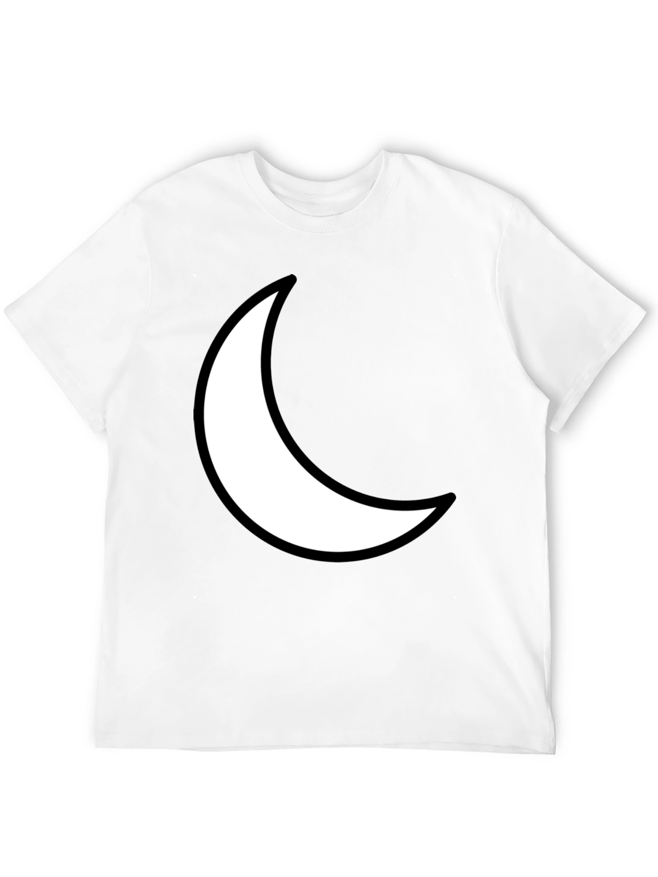 Crescent Moon Graphic Tee - Black Cotton T-Shirt