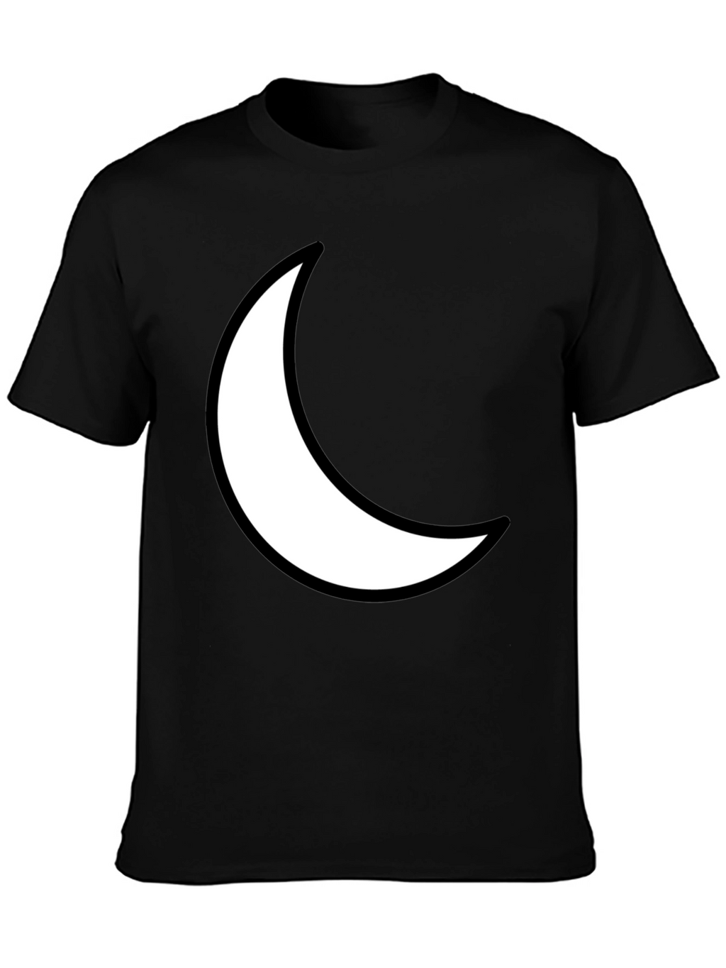 Crescent Moon Graphic Tee - Black Cotton T-Shirt