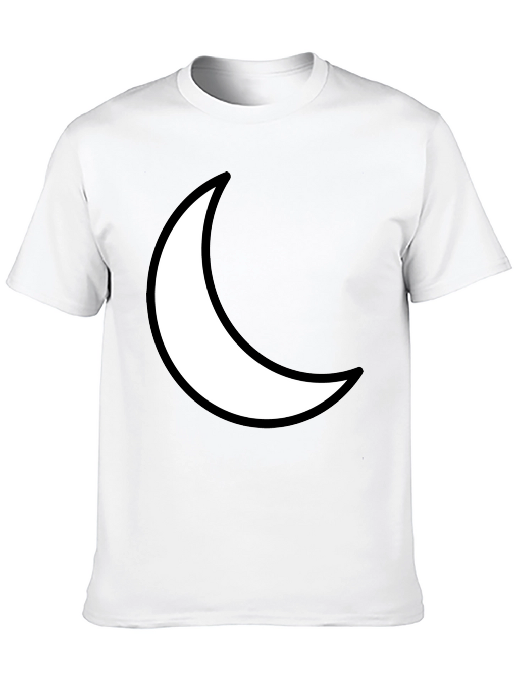 Crescent Moon Graphic Tee - Black Cotton T-Shirt